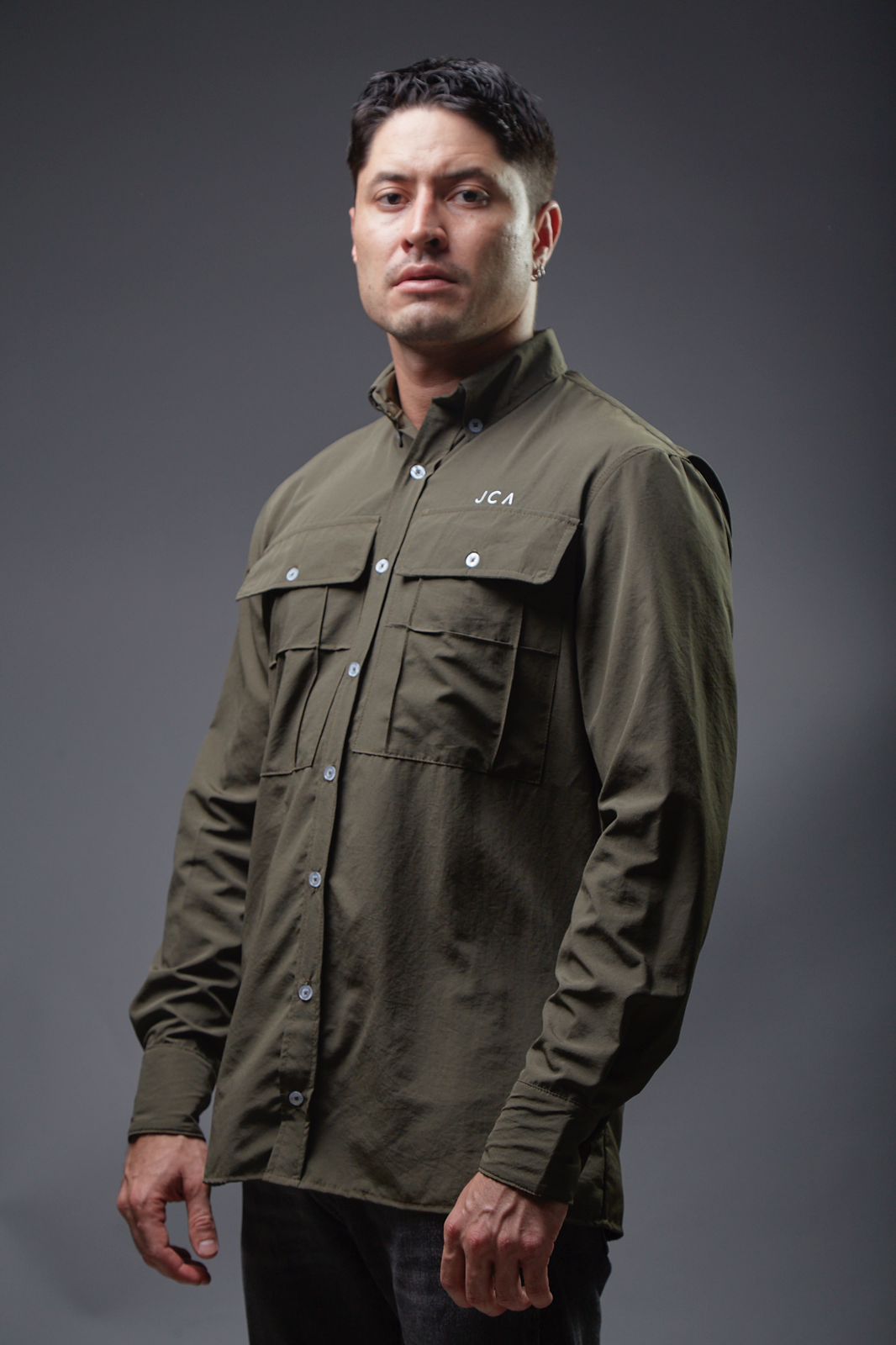Camisa Verde Militar Hombre - Main Image