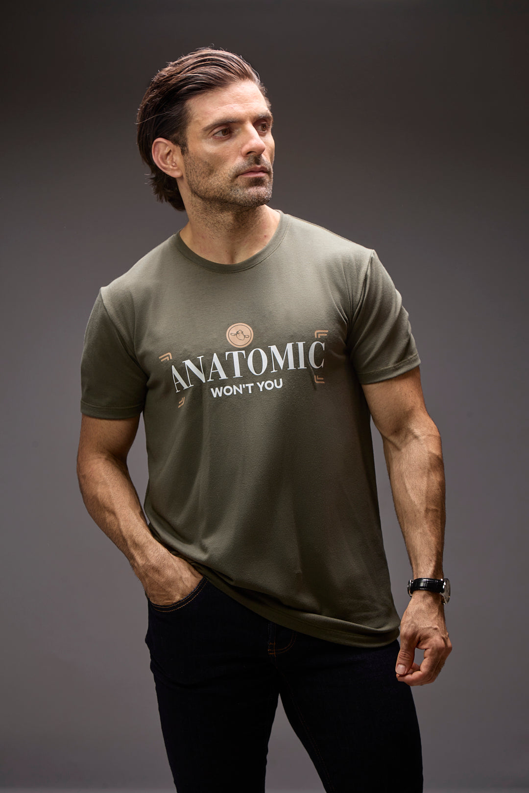 Camiseta Verde Militar Anatomic