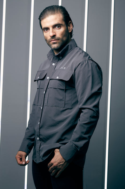 Camisa Gris Oscuro Hombre